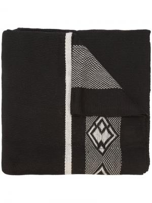 Широкий диагональный шарф с запахом Voz. Цвет: чёрный
