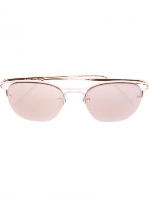 Солнцезащитные очки в квадратной оправе Linda Farrow. Цвет: металлический