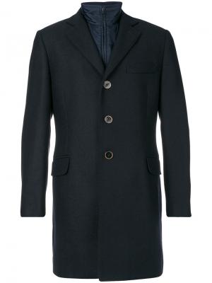 Классическое пальто Fay. Цвет: синий