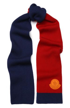 Шерстяной шарф фактурной вязки Moncler. Цвет: разноцветный