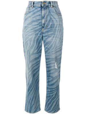 Укороченные джинсы с вышивкой Golden Goose Deluxe Brand. Цвет: синий
