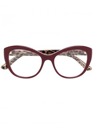 Очки с оправой кошачий глаз Dolce & Gabbana Eyewear. Цвет: красный