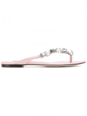Сандалии Bejeweled Dolce & Gabbana. Цвет: розовый и фиолетовый