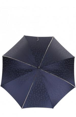 Зонт-трость с фигурной ручкой Pasotti Ombrelli. Цвет: темно-синий