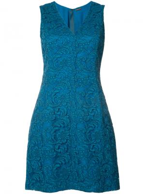 Кружевное платье мини Adam Lippes. Цвет: синий