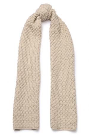 Кашемировый шарф Gray Glace фактурной вязки Loro Piana. Цвет: бежевый