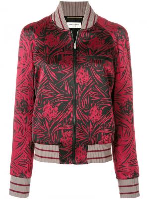 Куртка с цветочным принтом Saint Laurent. Цвет: чёрный
