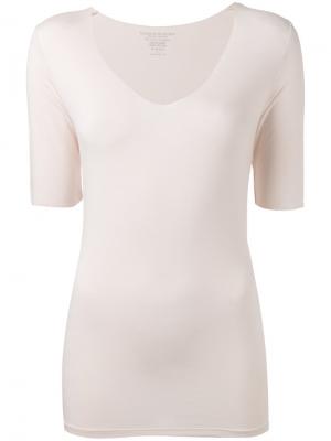 Облегающая блузка с V-образным вырезом Majestic Filatures. Цвет: розовый и фиолетовый