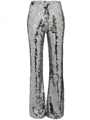 Расклешенные брюки с пайетками Filles A Papa. Цвет: металлический