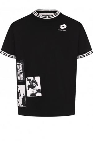 Хлопковая футболка с принтом  x Lotto Damir Doma. Цвет: черный