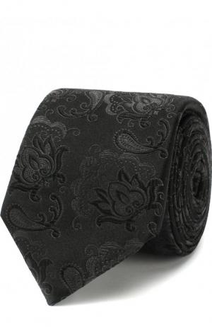 Шелковый галстук с узором Dolce & Gabbana. Цвет: серый