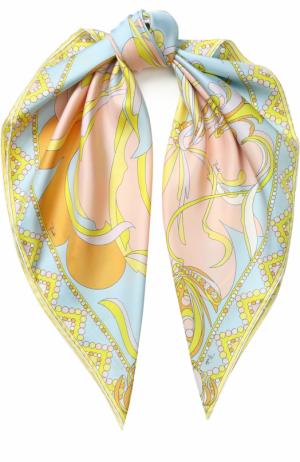 Шелковый платок с принтом Emilio Pucci. Цвет: бежевый
