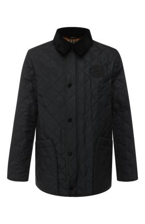 Стеганая куртка на молнии с отложным воротником Burberry. Цвет: черный