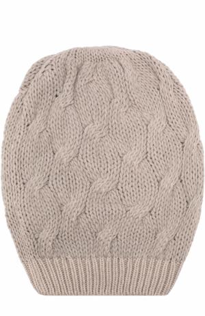 Кашемировая шапка фактурной вязки Cruciani. Цвет: бежевый