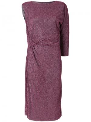 Блестящее платье с драпировкой A.F.Vandevorst. Цвет: розовый и фиолетовый