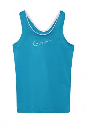 Майка спортивная Nike. Цвет: бирюзовый