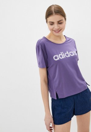 Футболка спортивная adidas. Цвет: фиолетовый