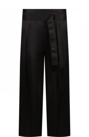 Укороченные широкие брюки из вискозы Ann Demeulemeester. Цвет: черный