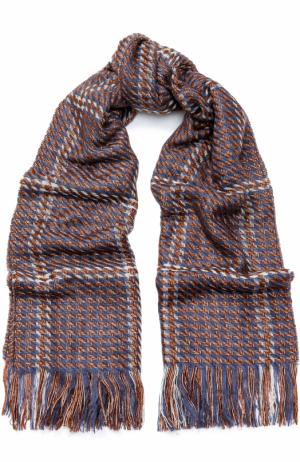 Вязаный шарф с бахромой Deha. Цвет: синий