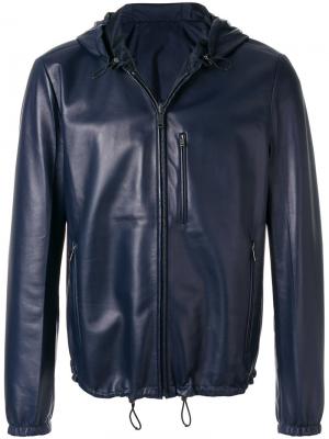 Reversible hooded jacket Prada. Цвет: синий
