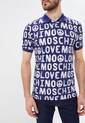 Поло Love Moschino. Цвет: синий