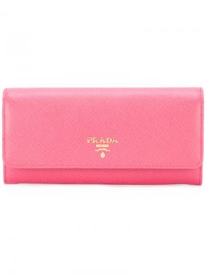 Удлиненный кошелек Prada. Цвет: розовый и фиолетовый