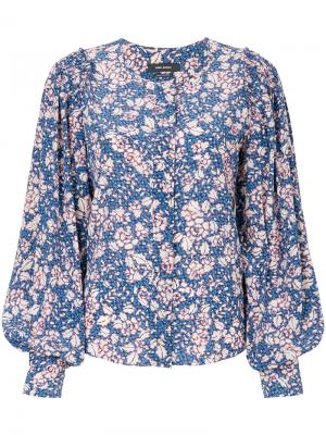 Рубашка с принтом в стиле оверсайз Isabel Marant. Цвет: синий