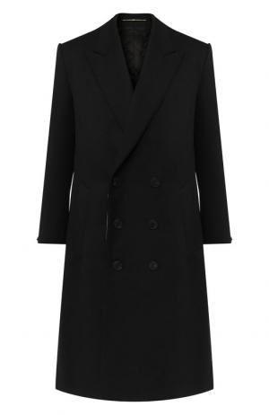 Двубортное пальто из шерсти Givenchy. Цвет: черный