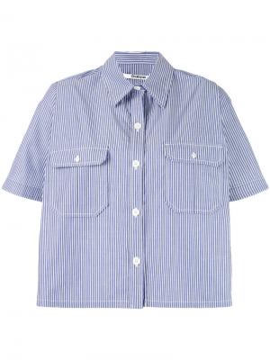 Полосатая рубашка кроя кейп Chalayan. Цвет: синий