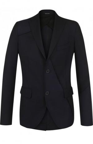 Однобортный шерстяной пиджак Damir Doma. Цвет: темно-синий