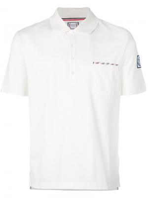 Рубашка-поло с нашивкой логотипа Moncler Gamme Bleu. Цвет: белый