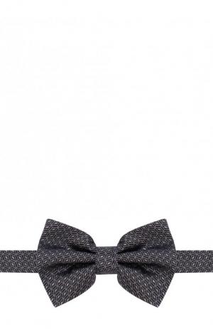 Шелковый галстук-бабочка с узором Emporio Armani. Цвет: черный