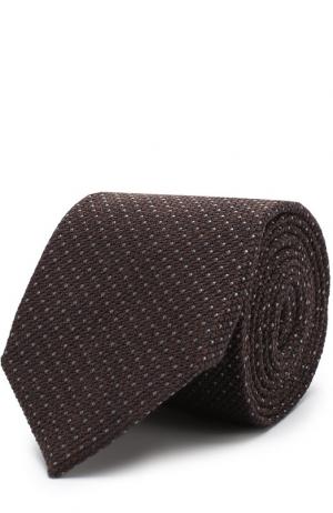 Шелковый галстук с узором Tom Ford. Цвет: коричневый