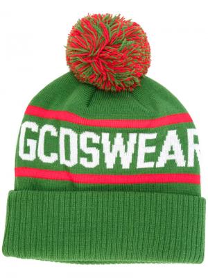 Трикотажная шапка Gcds. Цвет: зелёный