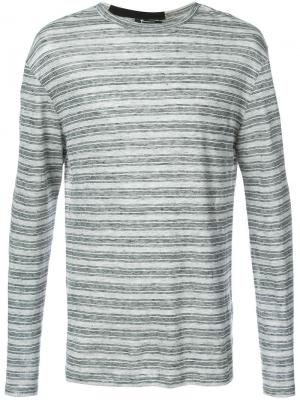 Пуловер в полоску T By Alexander Wang. Цвет: серый
