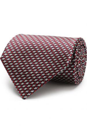 Шелковый галстук с узором Ermenegildo Zegna. Цвет: бордовый