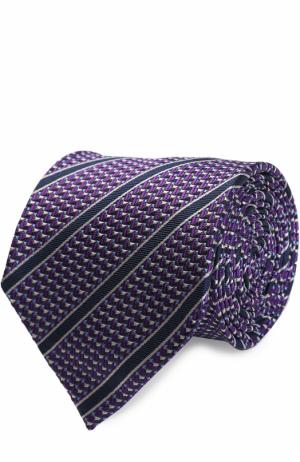 Шелковый галстук с узором Ermenegildo Zegna. Цвет: сиреневый