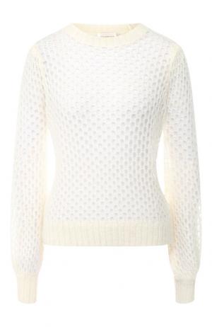 Вязаный пуловер с круглым вырезов Zimmermann. Цвет: белый
