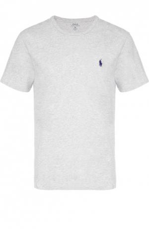 Хлопковая футболка с круглым вырезом Polo Ralph Lauren. Цвет: серый