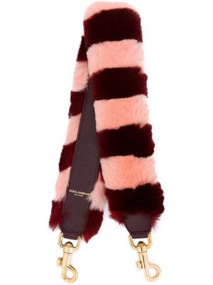 Ремень для сумки кроличьего меха Dolce & Gabbana. Цвет: розовый и фиолетовый