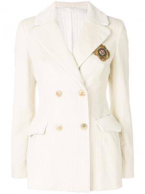 Двубортный пиджак Ermanno Scervino. Цвет: белый