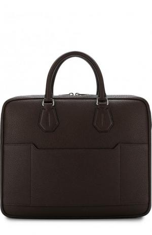 Кожаная сумка для ноутбука с плечевым ремнем Bally. Цвет: коричневый