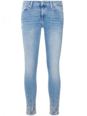 Декорированные джинсы кроя скинни 7 For All Mankind. Цвет: синий