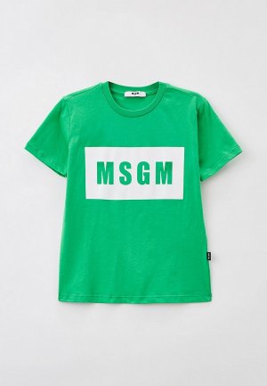 Футболка MSGM Kids. Цвет: зеленый