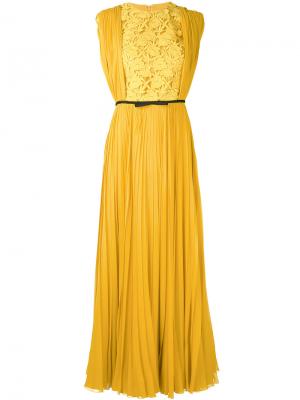 Плиссированное платье Giambattista Valli. Цвет: жёлтый и оранжевый