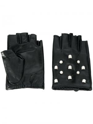 Перчатки Karl Cat с жемчугом Lagerfeld. Цвет: чёрный