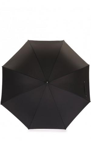 Зонт-трость с отделкой кристаллами Swarovski Pasotti Ombrelli. Цвет: черный