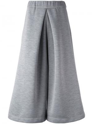 Укороченные широкие брюки Mm6 Maison Margiela. Цвет: серый