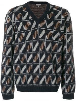 Пуловер с V-образным вырезом Lanvin. Цвет: синий