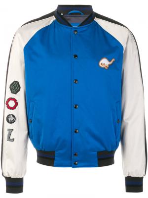 Куртка-бомбер с принтом динозавра Lanvin. Цвет: синий